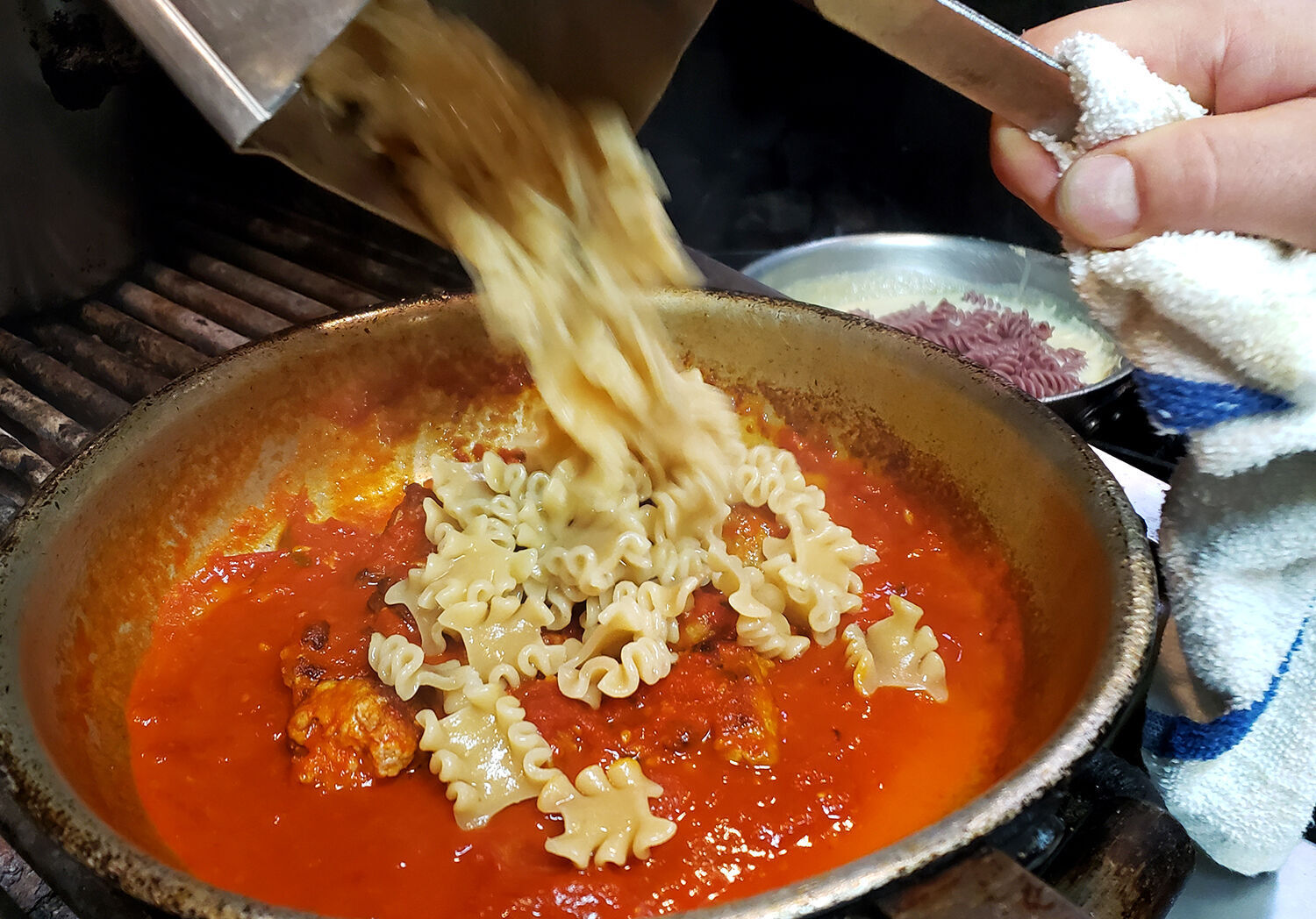 Pasta in pan